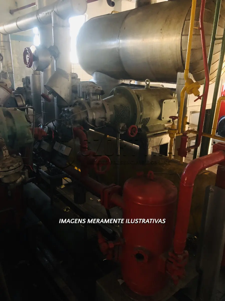 LOTE 001 - 02 compressores de parafuso, sistema helicoidal para funcionamento com gás NH3 (amônia), acoplados a motores elétricos de 40CV.
