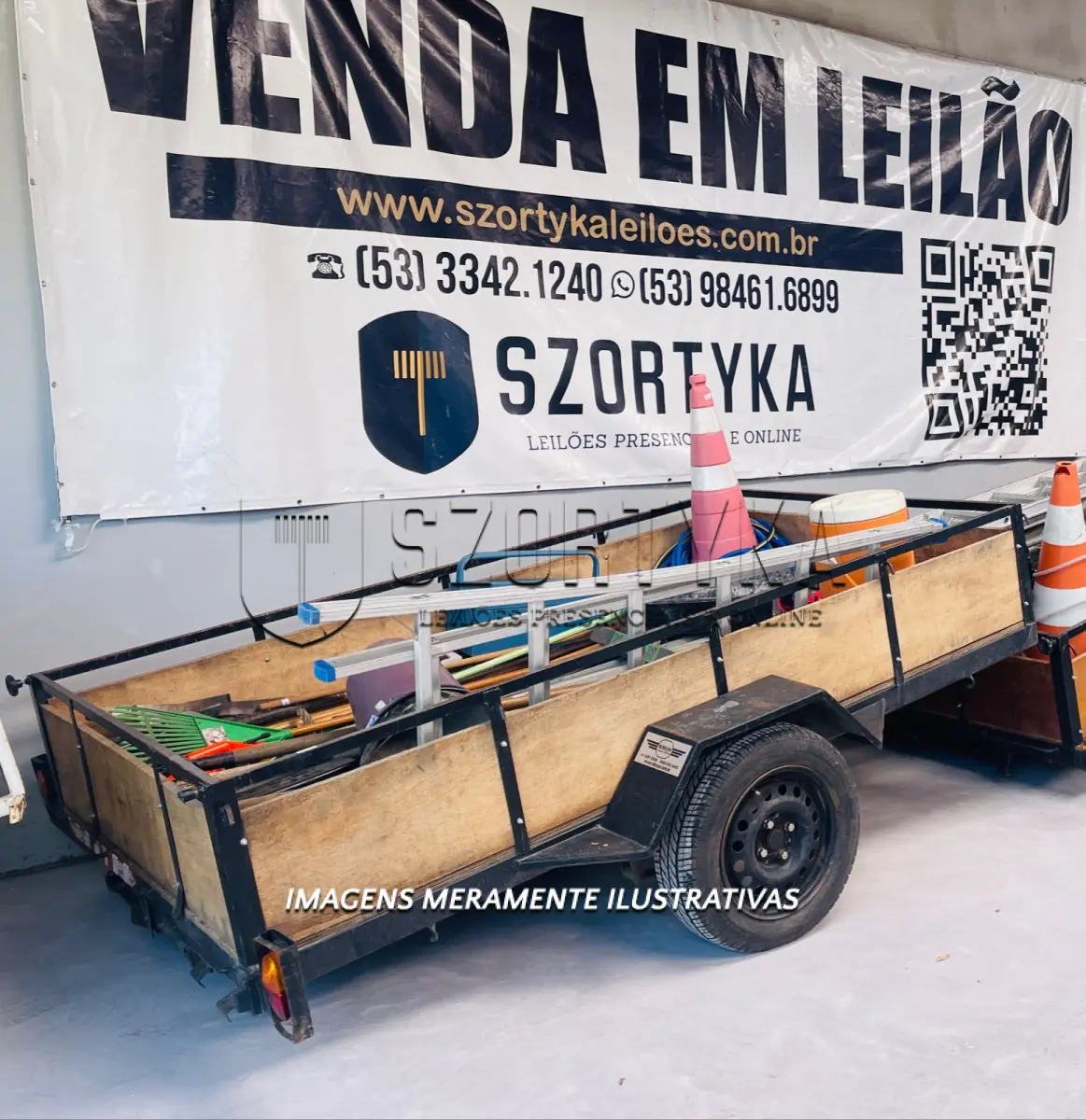 LOTE 002 - CARRETA FAZENDINHA, ANO 2022 COM RAMPA E DIVERSAS FERRAMENTAS