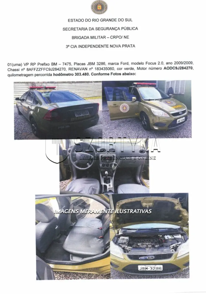 LOTE 034 - I/FORD FOCUS 2L FC FLEX - PLACA: JBM3286