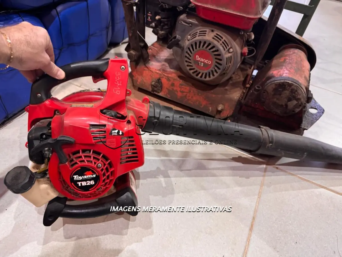 LOTE 002 - 06 (SEIS) ROÇADEIRAS MARCA STIHL, MODELO FS 220, 01 (UM) SOPRADOR MARCA TOYAMA, MODELO TB26, 01 (UM) COMPACTADOR MOTOR BRANCO 5.5, 01 (UM) GERADOR A GASOLINA REFRIGERADO A AR, MARCA MOTOMIL, MODELO MGG-8000CLE, 01 (UMA) MOTOSSERRA, MARCA STIHL, MODELO 08