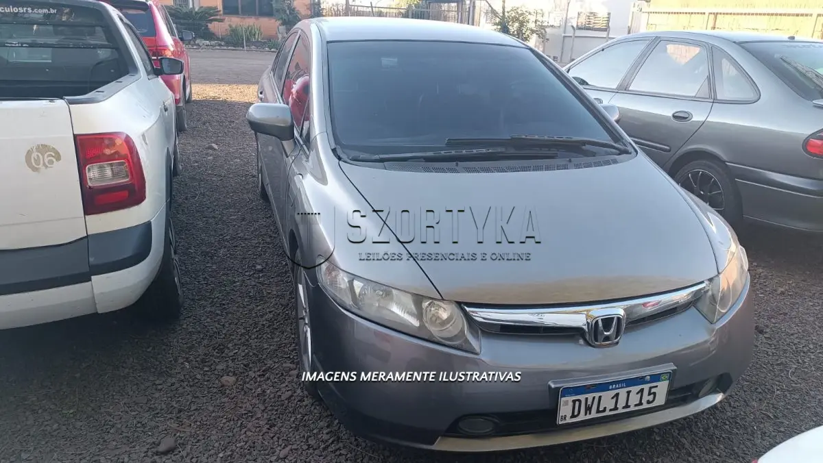 LOTE 001 - Veiculo Honda/Civic LXS, placa DWL 1l15, ano/modelo 2007