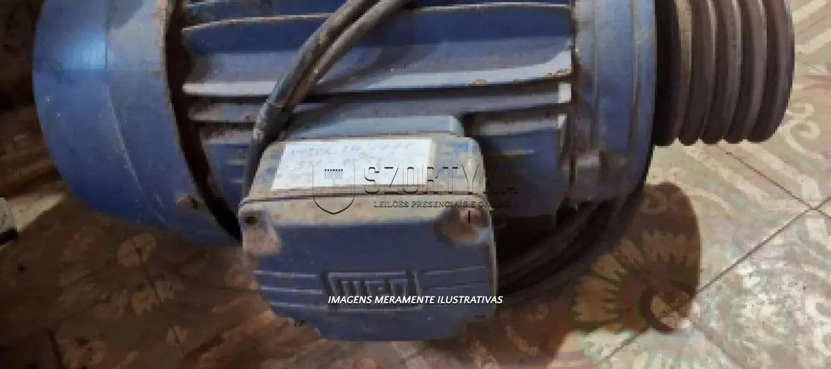 LOTE 002 - Um motor elétrico trifásico 25W, 380V, marca Weg, usado