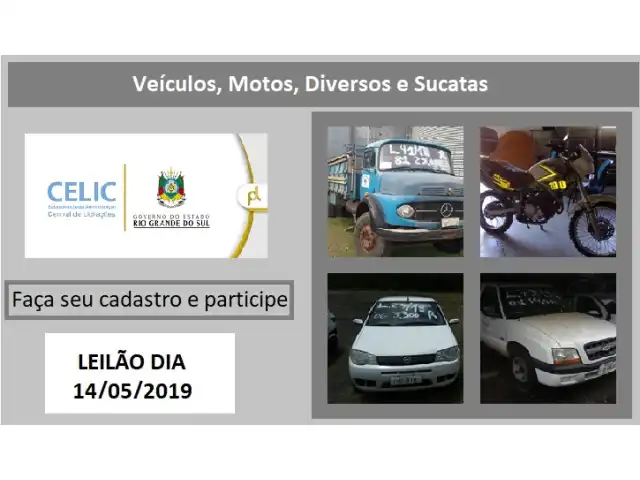 GRANDE LEILÃO DA CELIC,  ETAPA Nº. 01 – LOTES DOS VEÍCULOS RECUPERÁVEIS