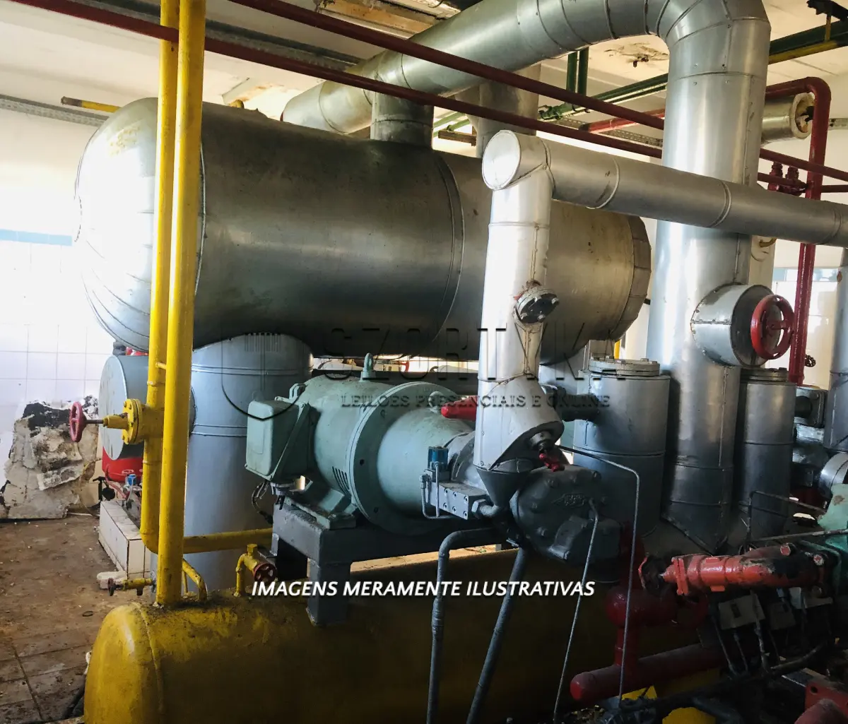 LOTE 001 - 02 compressores de parafuso, sistema helicoidal para funcionamento com gás NH3 (amônia), acoplados a motores elétricos de 40CV.