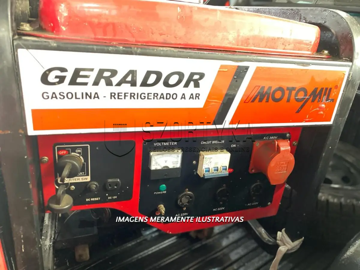 LOTE  - UM GERADOR MOTOMIL, A GASOLINA, REFRIGERADO A AR