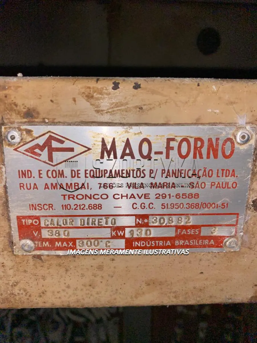 LOTE  - Leilão de um forno industrial elétrico para bolachas e biscoitos com 20 metros