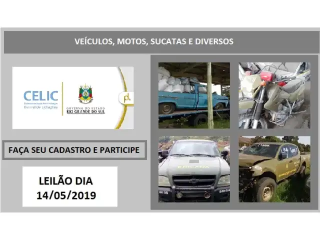 GRANDE LEILÃO DA CELIC, ETAPA Nº 03 - LOTES DOS VEÍCULOS IRRECUPERÁVEIS.
