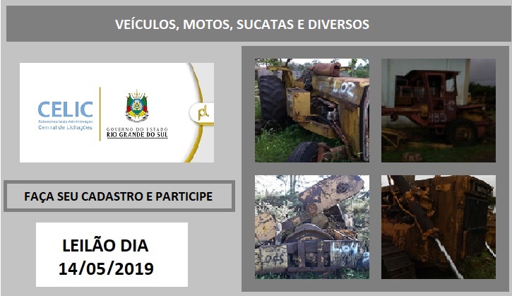 GRANDE LEILÃO DA CELIC, ETAPA Nº.  02 - LOTES DOS MATERIAIS E EQUIPAMENTOS DIVERSOS.
