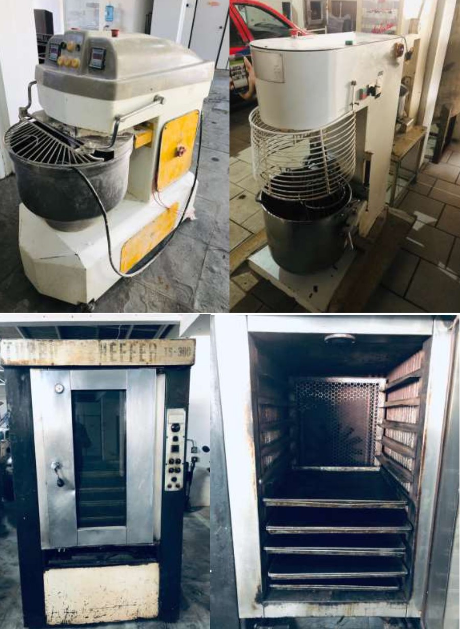 Venda direta de uma amassadeira, uma batedeira e um forno